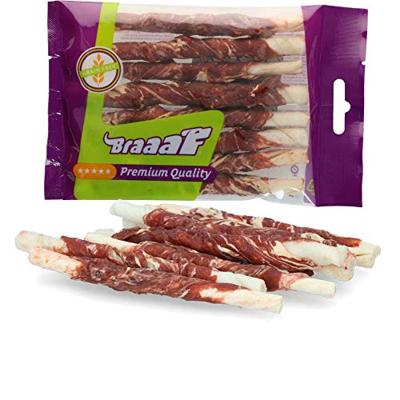 Braaaf Rawhide Roll Sticks Lam & Vis - 8 st.