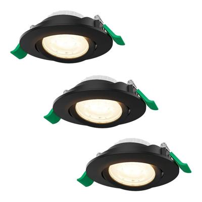 Set van 3 Prado dimbare LED-inbouwspots - 6 watt 570 lumen - CCT instelbare lichtkleur 2700K/4000K/6000K - Lage inbouwdiepte 25 mm - Rond - IP20 voor gebruik binnenshuis - Zwart Set van 3 Prado dimbare LED-inbouwspots - 6 watt 570 lumen - CCT instelbare lichtkleur 2700K/4000K/6000K - Lage inbouwdiepte 25 mm - Rond - IP20 voor gebruik binnenshuis - Zwart