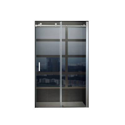 Schuifdeur Tweedelig BWS Hayes 140x195 cm Helder Glas Aluminium Profiel Chroom Schuifdeur Tweedelig BWS Hayes 140x195 cm Helder Glas Aluminium Profiel Chroom