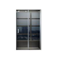 Schuifdeur Tweedelig BWS Hayes 140x195 cm Helder Glas Aluminium Profiel Chroom - thumbnail