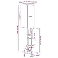Apothekerskast Zwart eiken 30 x 41 x 174.5 cm Bewerkt hout - thumbnail