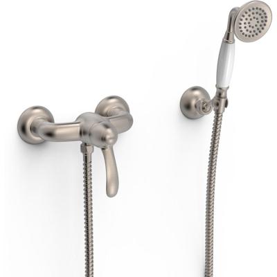 Douchekraan Tres Clasic | Opbouw | Mengkraan | 1-weg | hoh 15 cm | 1-hendel | Vintage | Rvs look