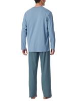 Schiesser Pyjama blue met V-hals - thumbnail