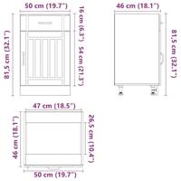 Keuken onderkast Lucca bewerkt hout gerookt eikenkleurig - thumbnail