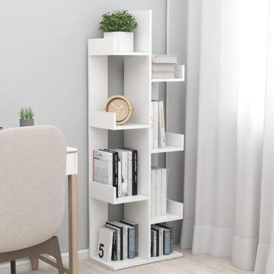Boekenkast 48x25,5x140 cm bewerkt hout wit