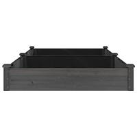 Plantenbak verhoogd met voering 240x120x25 cm vurenhout grijs - thumbnail