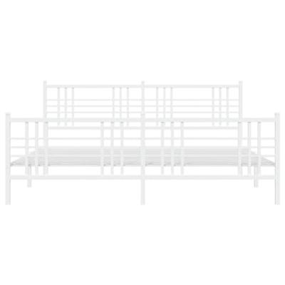 Bedframe met hoofd- en voeteneinde metaal wit 193x203 cm