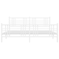 Bedframe met hoofd- en voeteneinde metaal wit 193x203 cm - thumbnail