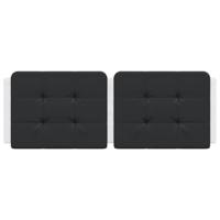 Hoofdbordkussen 140 cm kunstleer zwart en wit - thumbnail