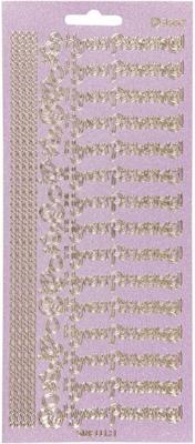 Creativ Company Stickers, hyvaa pääsiäistä, vel 10x23 cm, goud, 1 vel