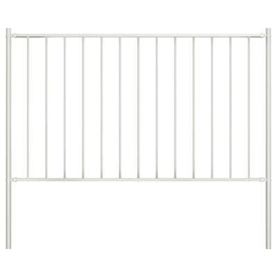 VidaXL Hekpaneel met palen 1,7x0,75 m gepoedercoat staal wit