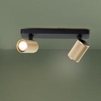 Brilliant 2-lichts opbouwspotMarty zwart met goud - G99202/86 - thumbnail