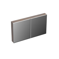 Spiegelkast Forzalaqua Uni 120x68.5x12.5 Cm 2 Deuren Tweezijdig Spiegel Eiken Silver Grey - thumbnail