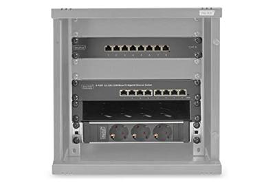 Digitus DN-10-SET-1-B 10inch-patchkast 6 HE Zwart (RAL 9005), Zwart