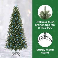 VidaXL Kunstkerstboom met 300 led met standaard groen 240 cm pe en pvc - thumbnail