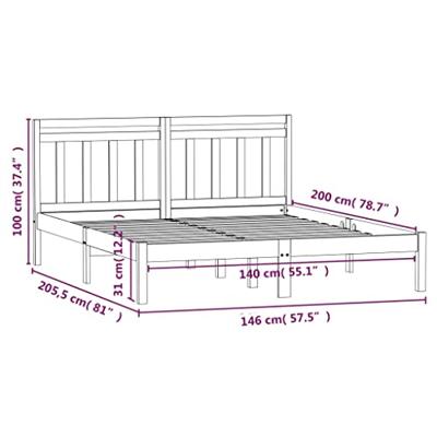 Bedframe massief grenenhout 140x200 cm Bedframe massief grenenhout 140x200 cm