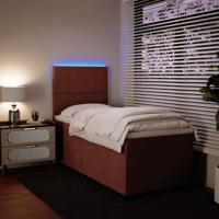 Boxspring met matras fluweel roze 90x190 cm - thumbnail