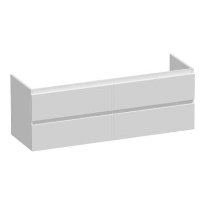 Brauer Joy - Onderkast - 140 cm - met 4 Softclose Lades Greeploos en 2 Sifon Uitsparingen - Mat Wit