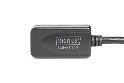 DIGITUS Actieve USB 2.0 verlengkabel - Repeater kabel - USB A male naar USB A female - 20 m - 480 Mbit/s - Plug & Play - Voeding via USB - Zwart