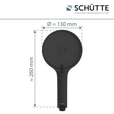Schutte SAMOA RAIN handdouche | Mat Zwart - 60256 - thumbnail