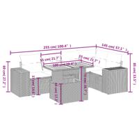 6-delige Loungeset met kussens poly rattan grijs - thumbnail
