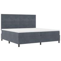 Boxspring bed met matras Donkergrijs 200 x 200 cm Fluweel - thumbnail