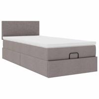 Ottoman bed met matras en LED's 80x200cm stof taupe - thumbnail