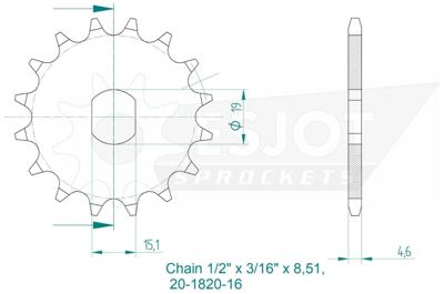 ESJOT aandrijfrondsel "1820 sprocket 461 15z standard