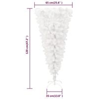 VidaXL Kunstkerstboom met standaard omgekeerd 120 cm wit - thumbnail