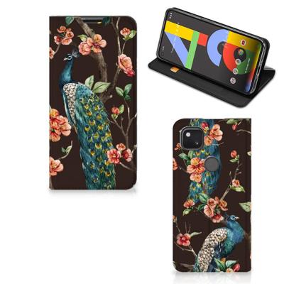 Google Pixel 4a | Hoesje maken | Pauw met Bloemen Google Pixel 4a | Hoesje maken | Pauw met Bloemen