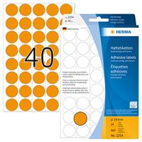 Etiket HERMA 2254 rond 19mm fluor oranje 960stuks - thumbnail