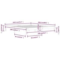 Bedframe massief hout wit 180x200 cm 6FT Super King - thumbnail