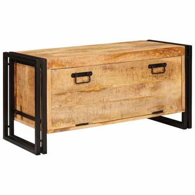 Schoenenkast met plank Bruin 90 x 38 x 45 cm massief mangohout Schoenenkast met plank Bruin 90 x 38 x 45 cm massief mangohout