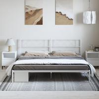Bedframe met hoofdbord metaal wit 183x213 cm - thumbnail