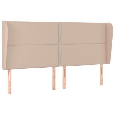 Hoofdbord met randen 183x23x78/88 cm kunstleer cappuccinokleur