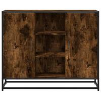 Dressoir 92x35x76 cm bewerkt hout gerookt eikenkleurig - thumbnail