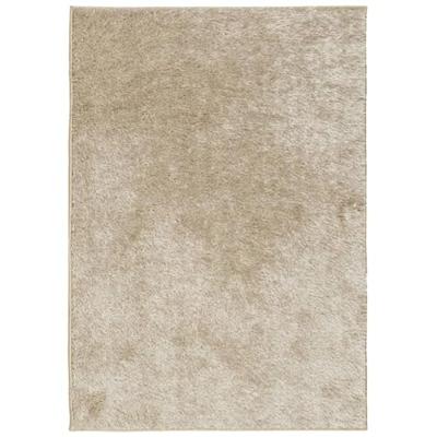 VidaXL Vloerkleed istan hoogpolig glanzend 140x200 cm beige