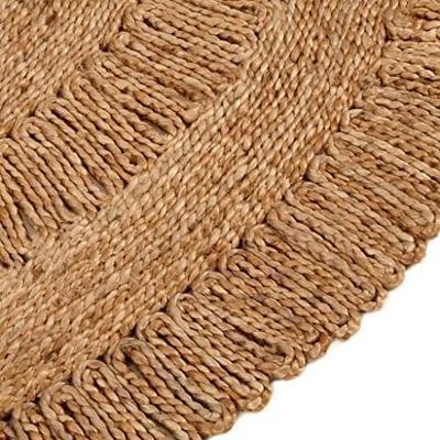 VidaXL Tapijt rond 150 cm gevlochten jute