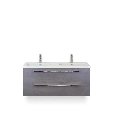 Seville Badmeubelset 120 cm - 2 laden Beton Antraciet - Wastafel Djazz Dubbel