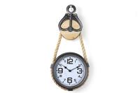 Klok aan katrol metaal 32x7,5x66cm - thumbnail