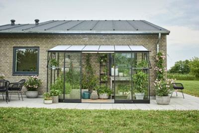 Muurkas Qube Lean-to 612 zwart 3 mm veiligheidsglas 6 mm polycarbonaat Royal Well - Royal well