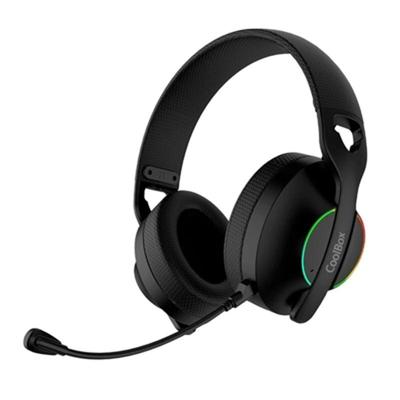CoolBox WB01 Draadloze gaming-hoofdtelefoon met afneembare microfoon voor PS5, PS4, Switch, PC, 2,4 GHz, draadloos, met USB-adapter en Bluetooth 5.4, 20 uur looptijd, USB-C-lading in 2 uur, zwart