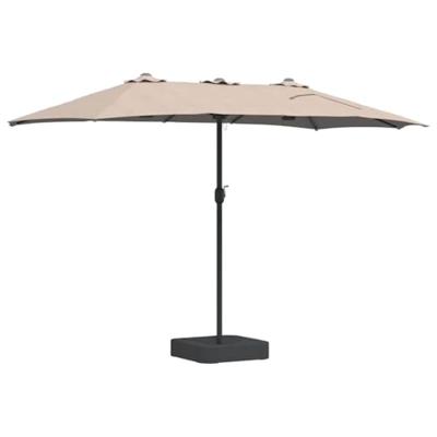 Tuinparasol Taupe 385 x 209 x 244 cm Stof Tuinparasol Taupe 385 x 209 x 244 cm Stof