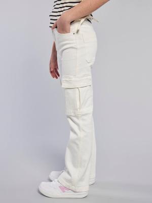 Cargobroek voor meisjes JONEN ecru