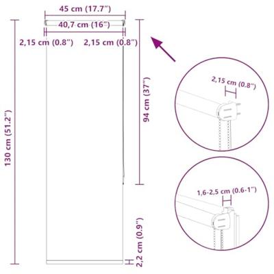 VidaXL Rolgordijn verduisterend 45x130cm stofbreedte 40,7 cm polyester