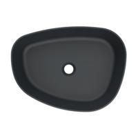 Arcqua Rocker waskom - 50x37x13cm - opbouw - rechts - organisch - cast marble antraciet mat WAS469104 - thumbnail
