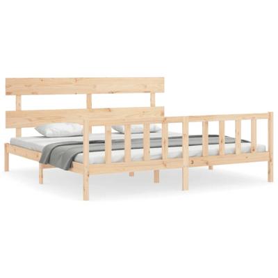 Bedframe zonder matras massief grenenhout 200x200 cm