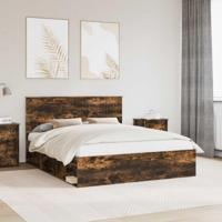 Bedframe Gerookt eiken 160 x 200 cm Massief grenenhout - thumbnail