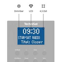 TechniSat DIGITRADIO UP 1 - DAB+ inbouwradio voor installatie in elke dubbele inbouwdoos, DAB, FM, dimbaar LCD-display, wekker, inslaapfunctie, 2 watt (RMS), kleur: zwart, 15,1 x 8 x 4,5 cm - thumbnail
