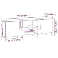 Tv-meubel 150x30x50 cm bewerkt hout zwart eikenkleurig - thumbnail
